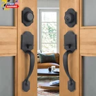 Matte Black Double Door Handle Set With Heavy Duty Lock & Deadbolt 2.71"LX11.92" New. Price: $182.98.