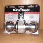 Kwikset Security Polished Nickel Keyed Entry Door Knob Lock - New, Open Box. Price: $13.99.