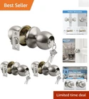 Keyed Different Entry Door Knobs - 3 Pack Satin Nickel For Enhanced Home Safety New. Price: $38.99.