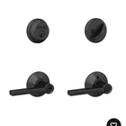 Schlage Latitude Matte Black Single Cylinder Deadbolt & Keyed Entry Combo Pack New. Price: $54.99.