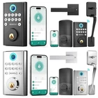 Heantle Wifi Front Door Lock Set With Handle Fingerprint Keyless Smart Deadbolt New. Price: $39.99.