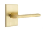 Emtek 5052HLOUS4 Dummy Set, Modern Rectangular Rosette, Helios Lever, Satin Bras Open. Price: $63.75.