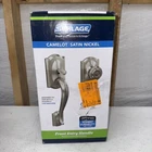 Schlage Camelot Front Entry Door Handle With Georgian Knob - Satin Nickel Open. Price: $69.99.