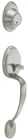 Schlage JH58BAR619 Dexter By Barcelona Exterior Handleset With Deadbolt, Satin New. Price: $97.40.