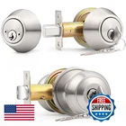 Probrico Keyed Alike Round Ball Entry Door Knob And Double Cylinder Deadbolt New. Price: $44.40.