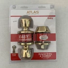 Atlas Home Security Exterior Entry & Deadbolt Shinny Gold Brass - No Keys Open. Price: $19.99.