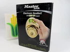 Master Lock Electronic Keyless Deadbolt With Light Up Pad Gold New. Price: $74.95.