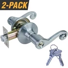 Premier Lock Satin Nickel Light Duty Door Handle Set (2-PACK, Keyed Alike) New. Price: $42.32.