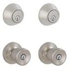 Schlage Essentials Satin Stainless Steel Deadbolt & Knob Pack New. Price: $92.99.