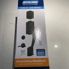 Schlage Camelot Front Entry Handleset W/ Georgian Knob In Aged Bronze Used. Price: $34.99.