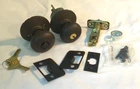 Schlage (2) F51 613 Plymouth Knob Keyed Entry Lock, Aged Oil Rubbed Bronze Open. Price: $39.99.