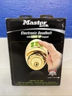 Master Lock Electronic Light Up Keypad Deadbolt DSKP0605D Gold New With Box. Price: $74.99.