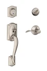 New Schlage Camelot Front Entry Handleset Deadbolt Satin Nickel F60 V 619ACC Open. Price: $69.95.