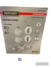 Defiant Brandywine Stainless Steel Combo Pack - 2 Door Knobs With Deadbolts Open. Price: $28.00.