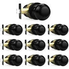 Probrico Black Door Knobs, Keyless Flat Ball Interior For Hallway New. Price: $96.50.