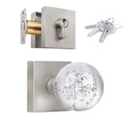 Hiemey Brushed Nickel Glass Crystal Door Knobs And Deadbolt Set With Key Lock New. Price: $77.46.