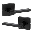 Kwikset Halifax Square Matte Black Privacy Bed/bath Door Handle With Lock New. Price: $25.49.