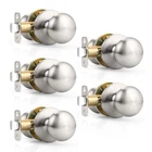 Probrico Door Knob Without Key Brushed Nickel Passage, New. Price: $115.04.