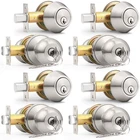 Probrico Keyed Alike Entry Knob And Deadbolt Set Satin Nickel, Single Cylinder Open. Price: $62.35.