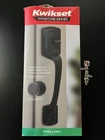 Kwikset Prague Matte Black Entry Door Handle Only With Pismo Round Knob Open. Price: $64.00.