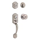 Kwikset Montara Satin Nickel Single Cylinder Handleset No Keys Open. Price: $64.99.