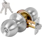 Rafeciee Keyed Entry Door Knob With Lock And Key, Exterior Interior New. Price: $20.21.