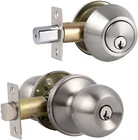New Probrico Entry Door Knob With Single Cylinder Deadbolt Set Brushed Nickel. Price: $30.99.
