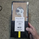 Single Cylinder Round Deadbolt Door Lock Baldwin Prestige Satin Nickel 93800-008 Open. Price: $34.99.