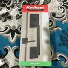 Kwikset San Clemente Matte Black Door Handleset With Halifax Square Open. Price: $69.99.