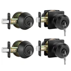 Haidms Entry Black Door Knobs Deadbolt Combo Set Keyed Alike Matte Front New. Price: $73.07.