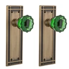 Nostalgic Warehouse Mission Plate Double Dummy Emerald Glass Antique Brass New. Price: $99.95.