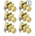 Parro 6 Pack Brushed Gold Interior Door Knobs, New Box Privacy Bed/bath. Price: $44.95.