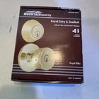 Mountain Security Entry Knob & Deadbolt Combo Pack Polished Brass 3136-105 Open. Price: $50.00.