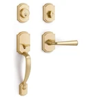 Sorwduerm 1 Pack Gold Front Door Handle Deadbolt Set Reversible Missing Part Open. Price: $59.99.