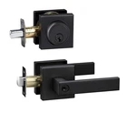 Front Door Lock Set With Deadbolt Keyed Alike Matte Black Hardware New. Price: $45.23.