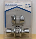 Home Plus Single Cylinder Deadbolt And Keyed Entry Door Knob Satin Chrome Finish New. Price: $14.99.