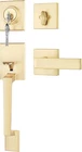 Gold Front Door Handle & Deadbolt Set, Reversible Modern Hardware New. Price: $94.99.