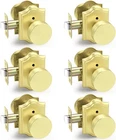 Stylish Gold Door Knobs - 6 Pack Brass Keyless Privacy Locks For Home New. Price: $132.99.