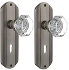 Nostalgic Warehouse Deco Plate With Waldorf Crystal Knob, Passage 2.375" Keyhole Open. Price: $69.99.