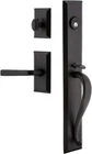 Ageless Iron Keep One-piece Handleset 2.375" Backset, Black ( Left Handed ) Open. Price: $219.00.