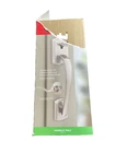 Kwikset Prescott Satin Nickel Metal Door Handleset Only With Tustin Open. Price: $69.88.