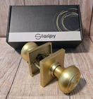 Of 2, Gold Interior Passage Door Knobs Non-locking Hall & Closet Satin Brass New. Price: $33.99.