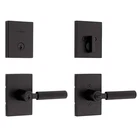 Kwikset Mirada Matte Black Keyed Entry Door Handle & Deadbolt W/ Smartkey New. Price: $59.95.