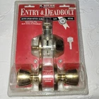 New Atlas Home Security Tulip Entry Door Knob & Deadbolt Set Polished Brass. Price: $12.50.
