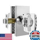 Dllween Glass Door Knobs, Crystal Interior With Lock, Polished Chrome New. Price: $76.42.