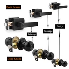 Probrico Black Door Knob Levers Privacy Passage Handle Square Round Entry Locks New. Price: $19.62.
