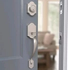 Amazon Basics Door Handleset Shelby Lever Single Cylinder ZIQ50S10 Satin Nickel Open. Price: $18.88.