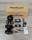 Kwikset Pismo Privacy Door Knob With Round Rose Matte Black 97300-935 Open. Price: $35.00.