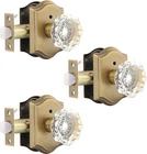 Gobrico 3 Pack Privacy Crystal Glass Door Knobs With Lock,heavy Antique Brass New. Price: $107.94.