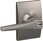Schlage F51A Elr 619 Eller Lever With Century Trim Keyed Entry Lock, Satin New. Price: $121.45.